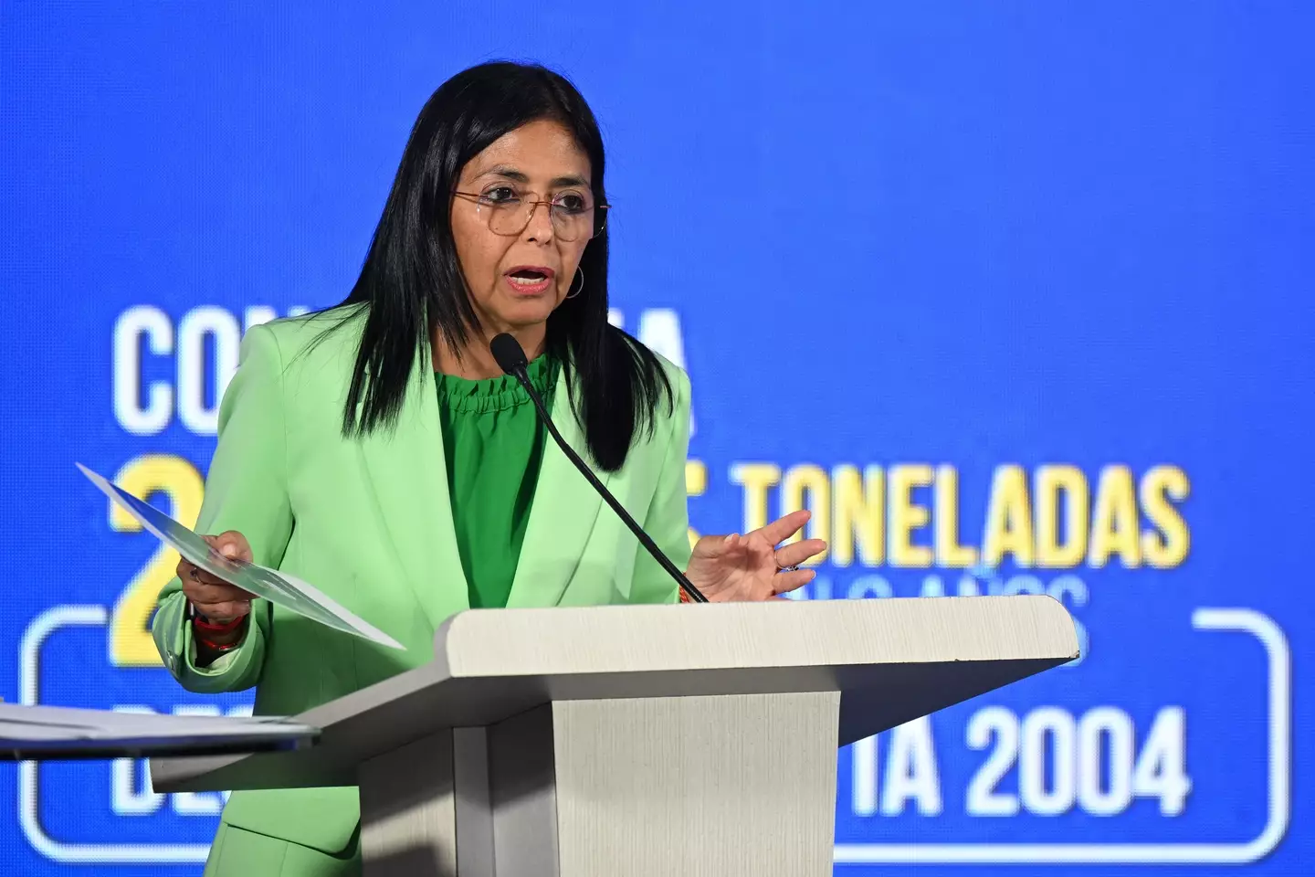 Maduro's number two Delcy Rodríguez was sworn in as acting president of Venezuela (FEDERICO PARRA/AFP via Getty Images)