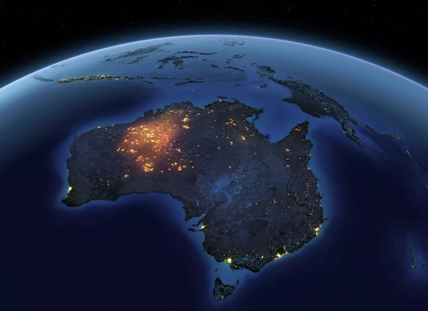 The structure has been found buried underneath Australia.