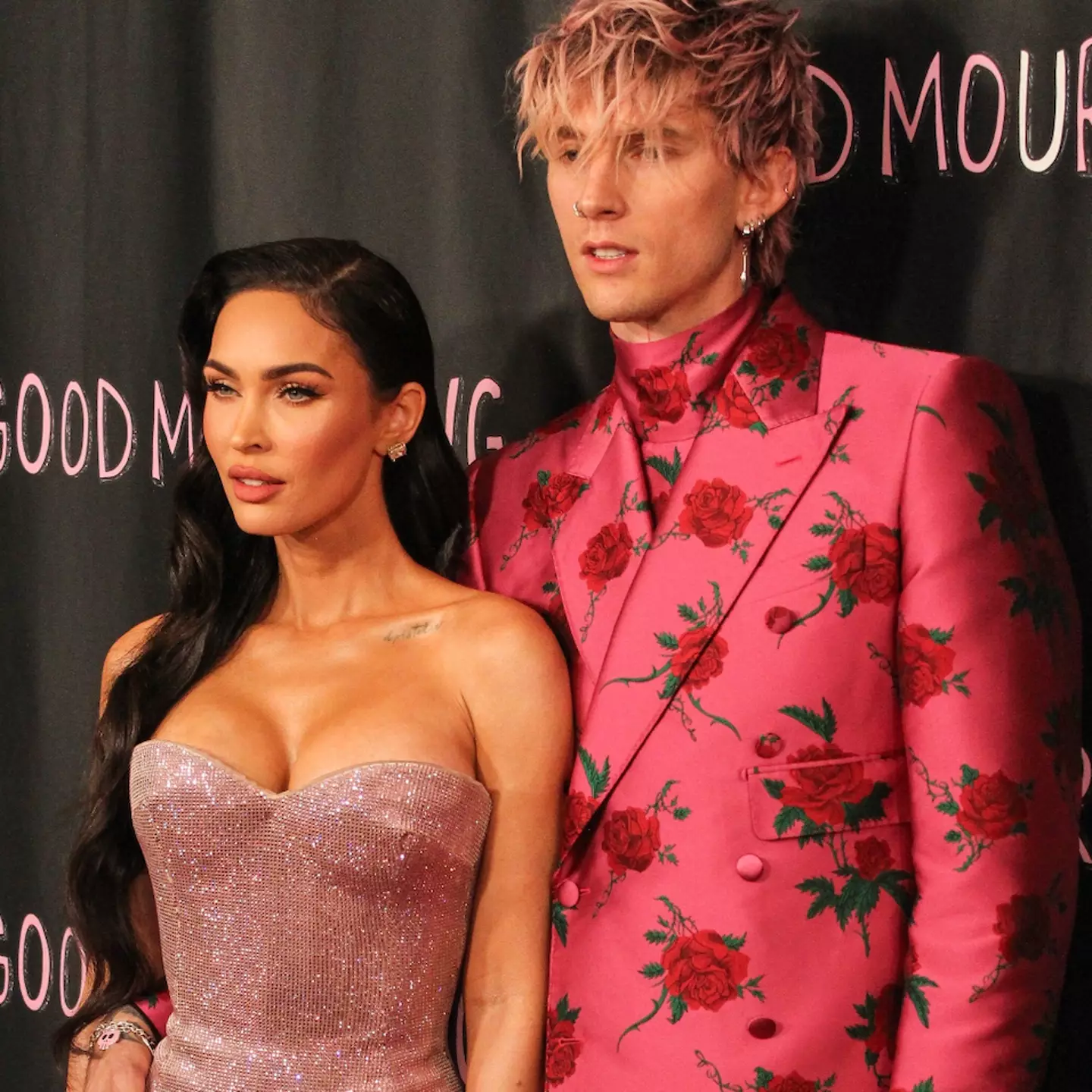 Machine Gun Kelly and Megan Fox at the Good Mourning premiere.