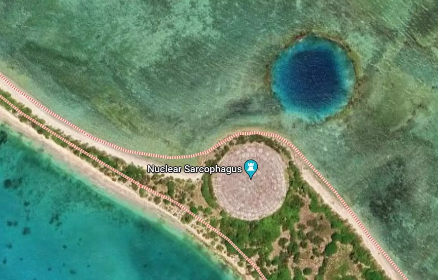 The US built a concrete tomb on the island but that coffin is suffering.