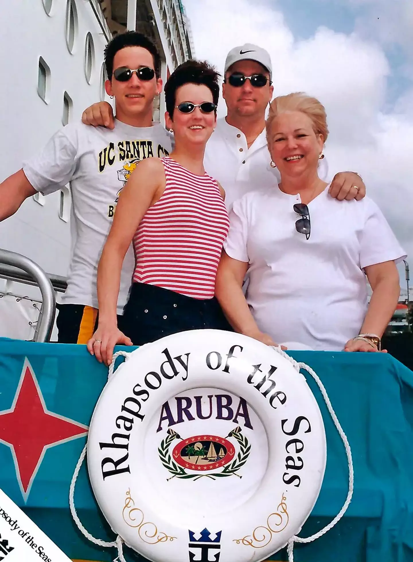 Amy and Brad pictured with their parents, Rona and Iva, on the Rhapsody of the Seas liner (amybradleyismissing.com)