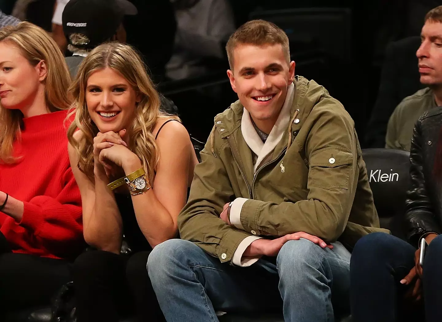 Tennis Pro Genie Bouchard attend a game with her twitter date John Goehrke in 2017.