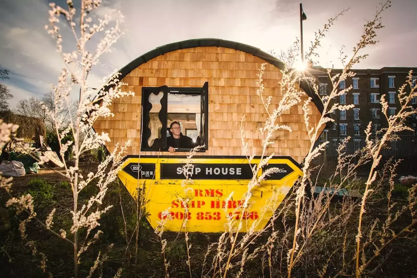 Harrison hopes his dumpster home will raise awareness of the cost of living crisis.