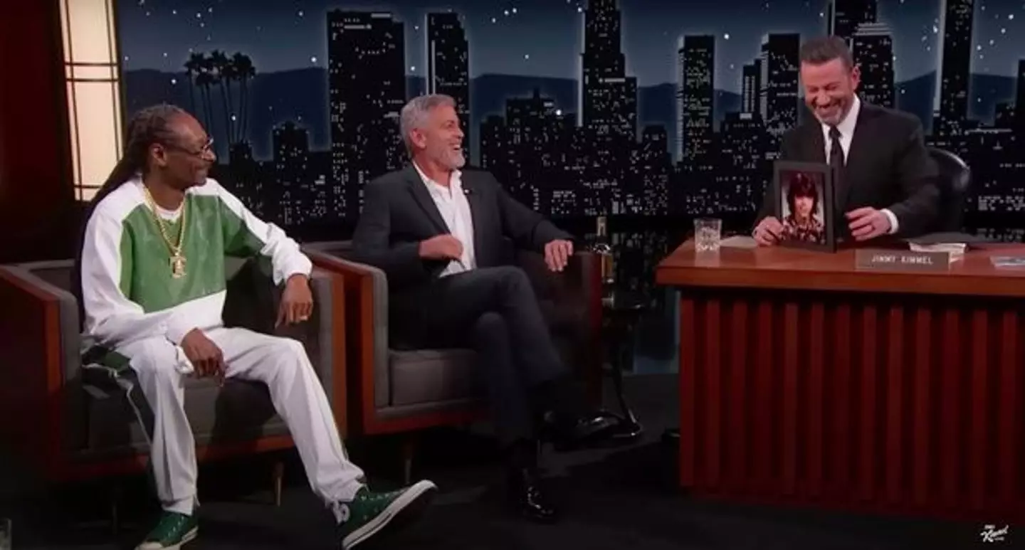 George Clooney and Snoop Dogg dat down with Jimmy Kimmel on Thursday.