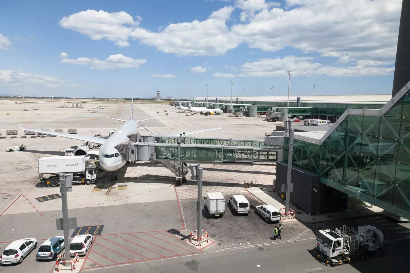Flights have been grounded at Barcelona airport.