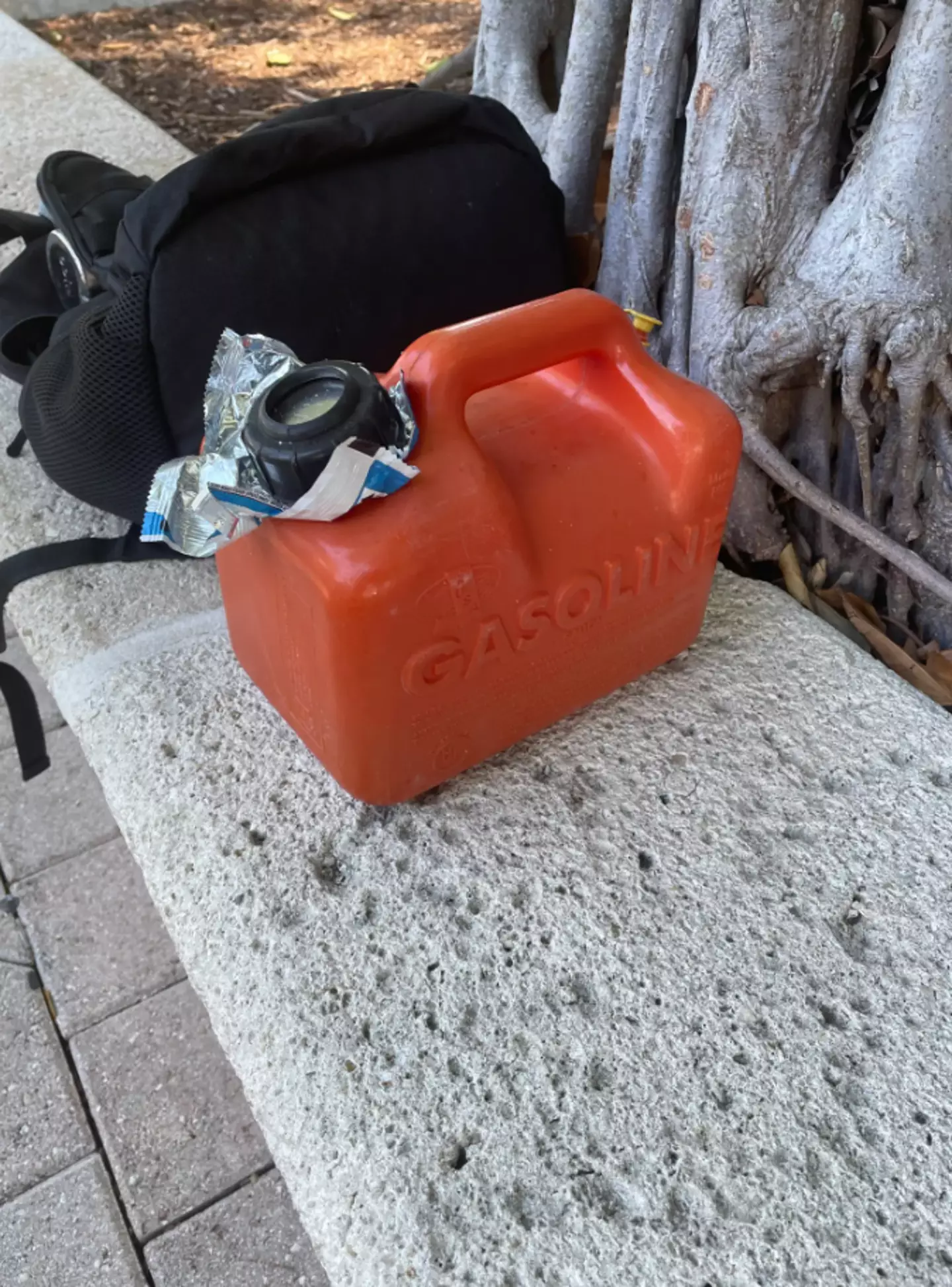 The can of gasoline Malinowski reportedly used (Palm Beach Sheriff's Office)