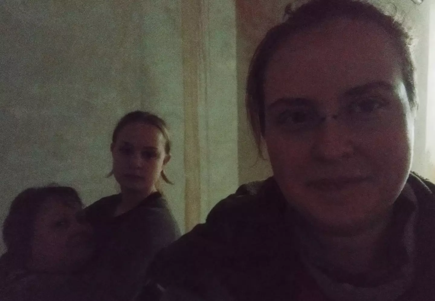 Iryna and her family hid in the basement to stay safe.