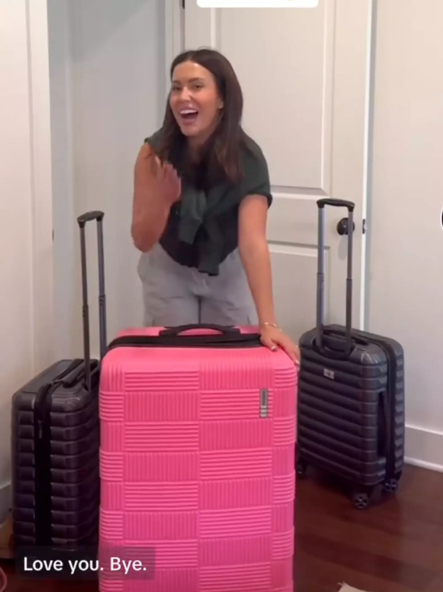 Cecily Bauchmann recorded herself preparing hers and her kids' cases to fly to Florida - where Hurricane Milton is heading (TikTok/@cecilybauchmann)