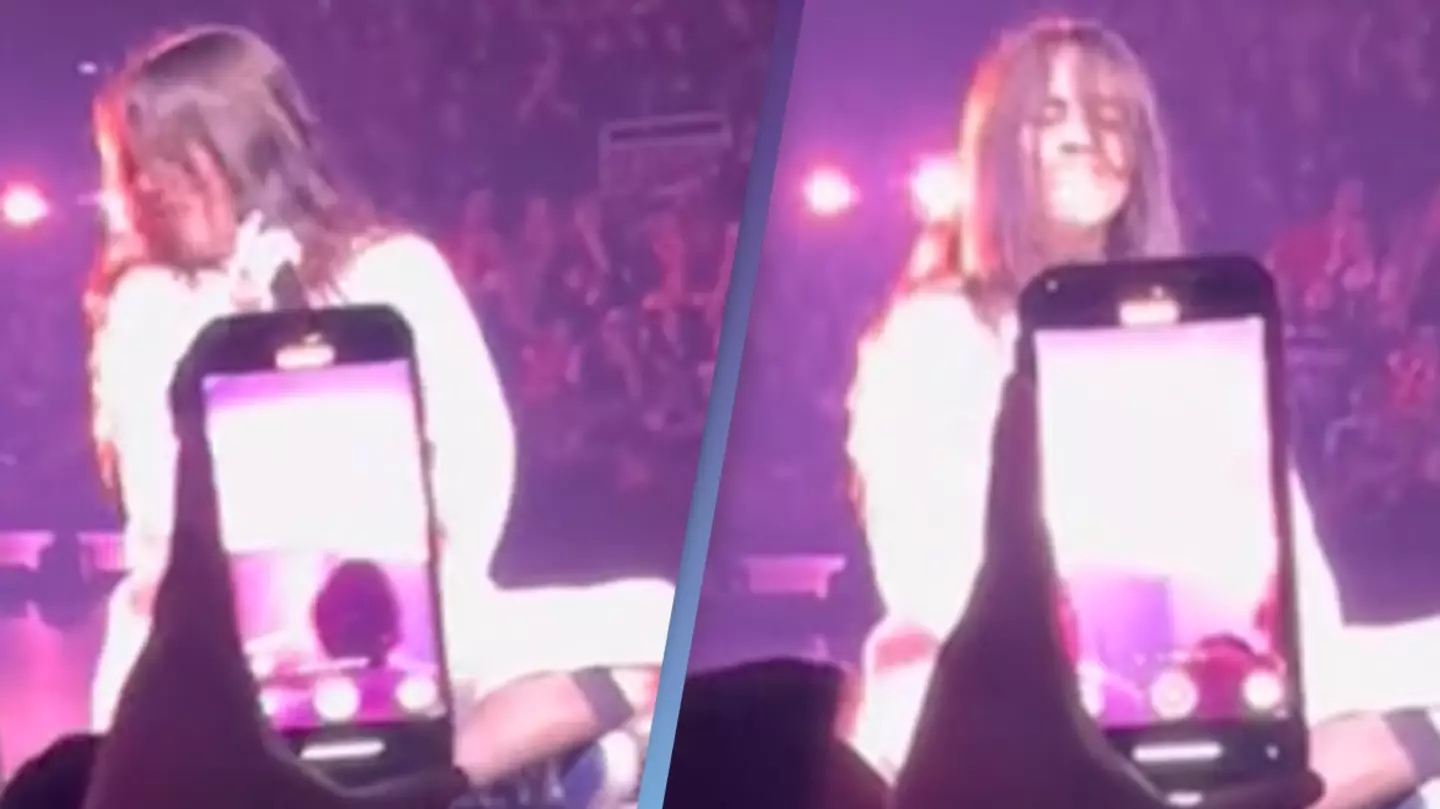 Billie Eilish left in shock as object thrown from crowd hits her in the face during performance