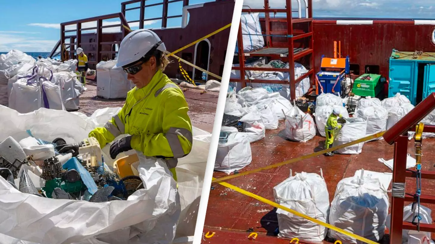 Ocean cleanup group removes record 25,000 pounds of rubbish in one extraction