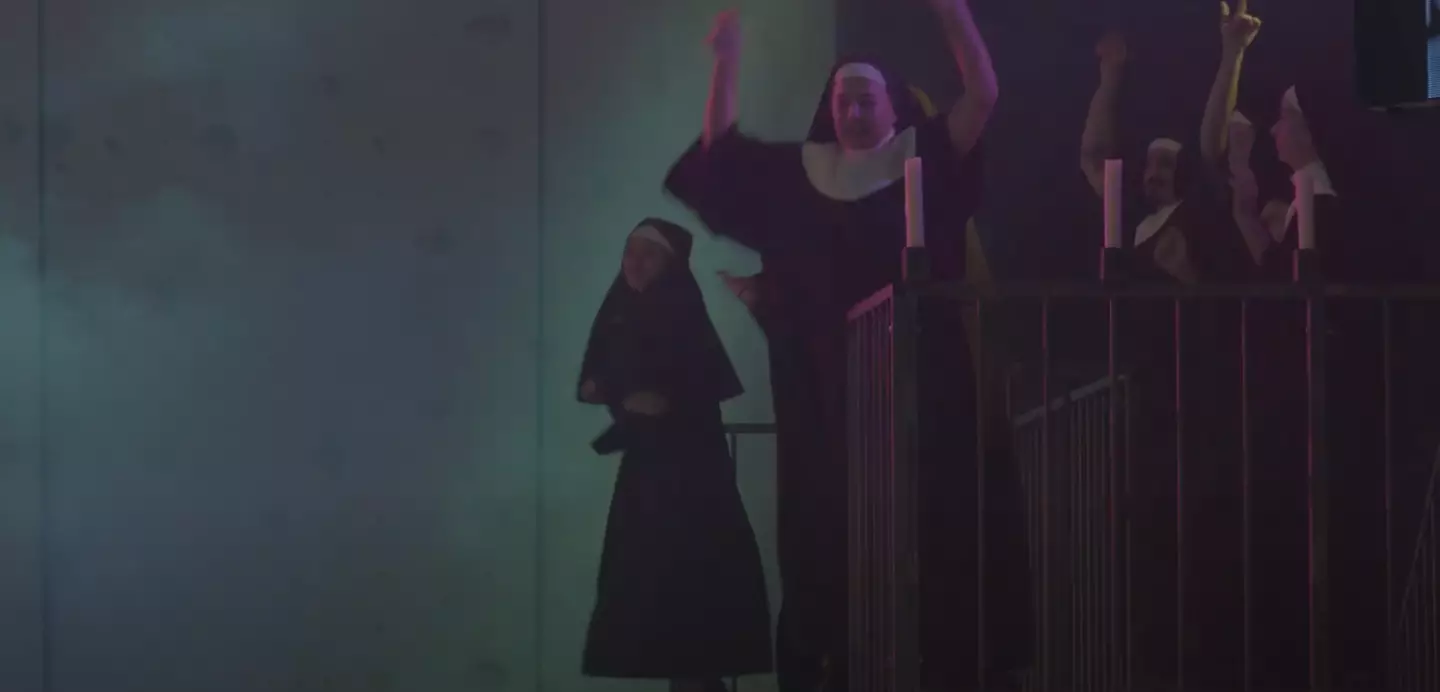 Nuns narrate the whole thing (YouTube/Staatsoper Stuttgart)