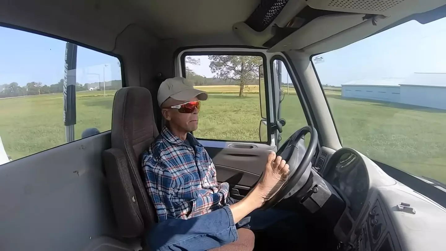 Andy was able to drive a tractor around his farm with his feet.