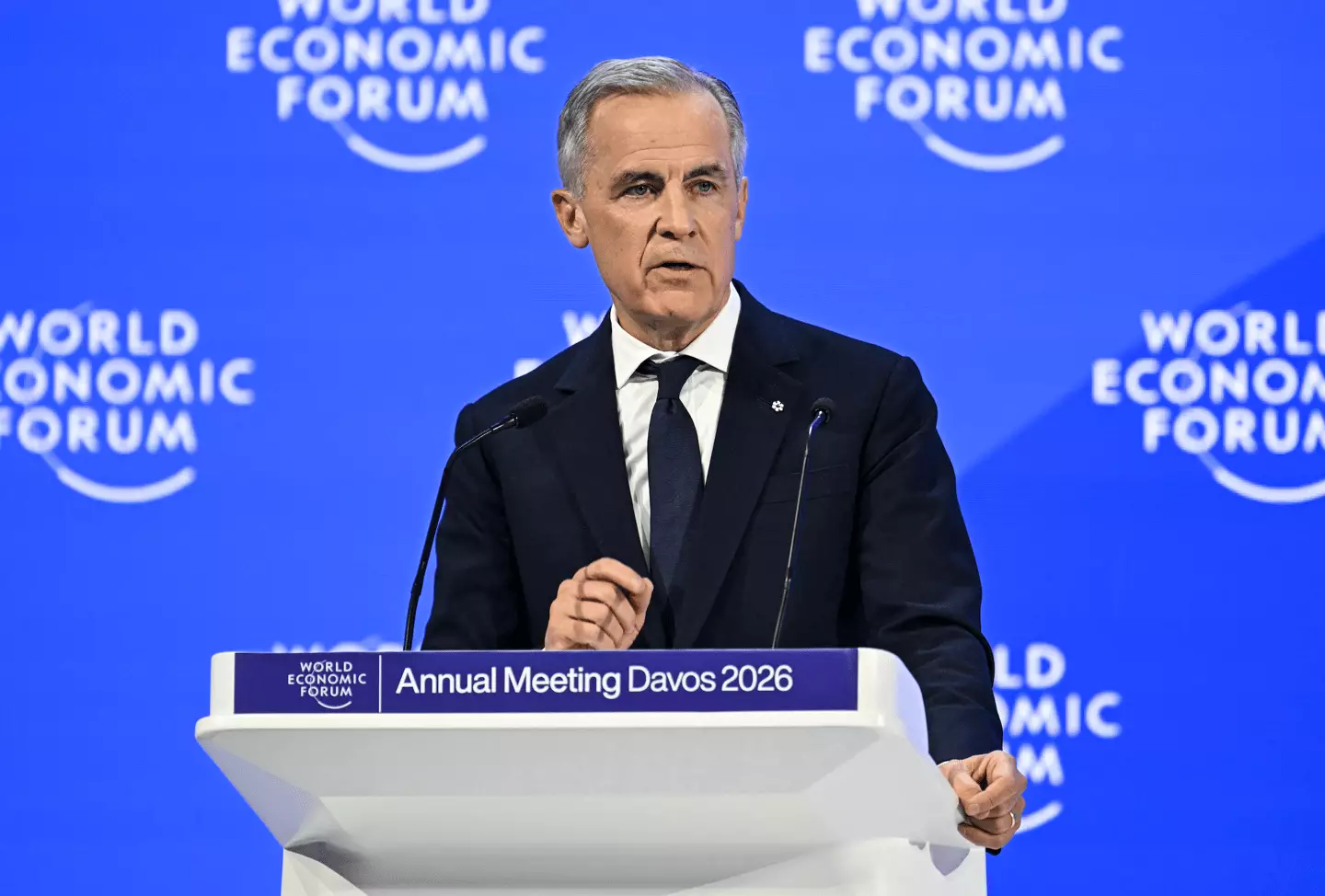 Without naming Trump, Mark Carney adressed growing tension between the US and its allies (Fabrice COFFRINI / AFP via Getty Images)