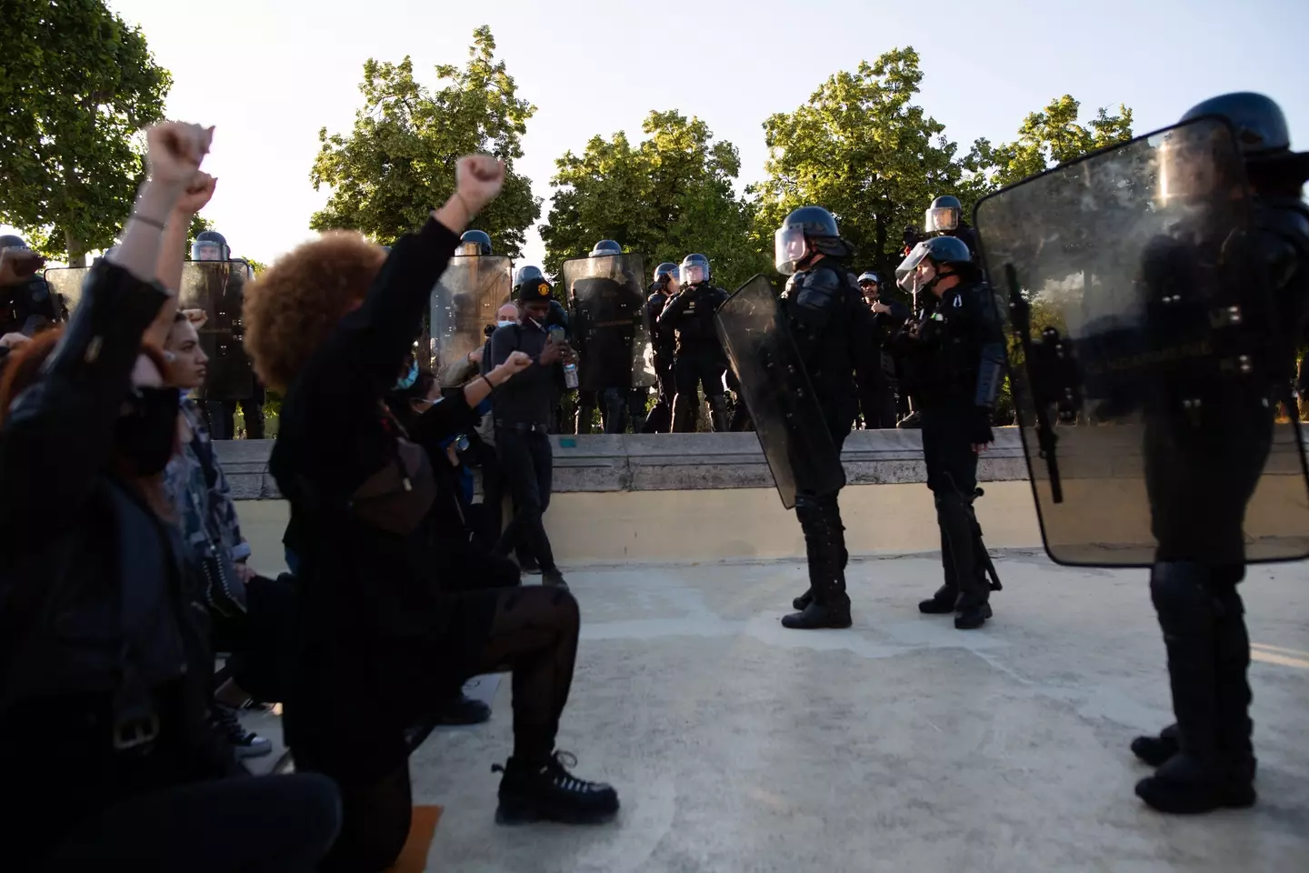 Black Lives Matter protests were held around the world after Floyd's death, Photo taken in Paris, France.