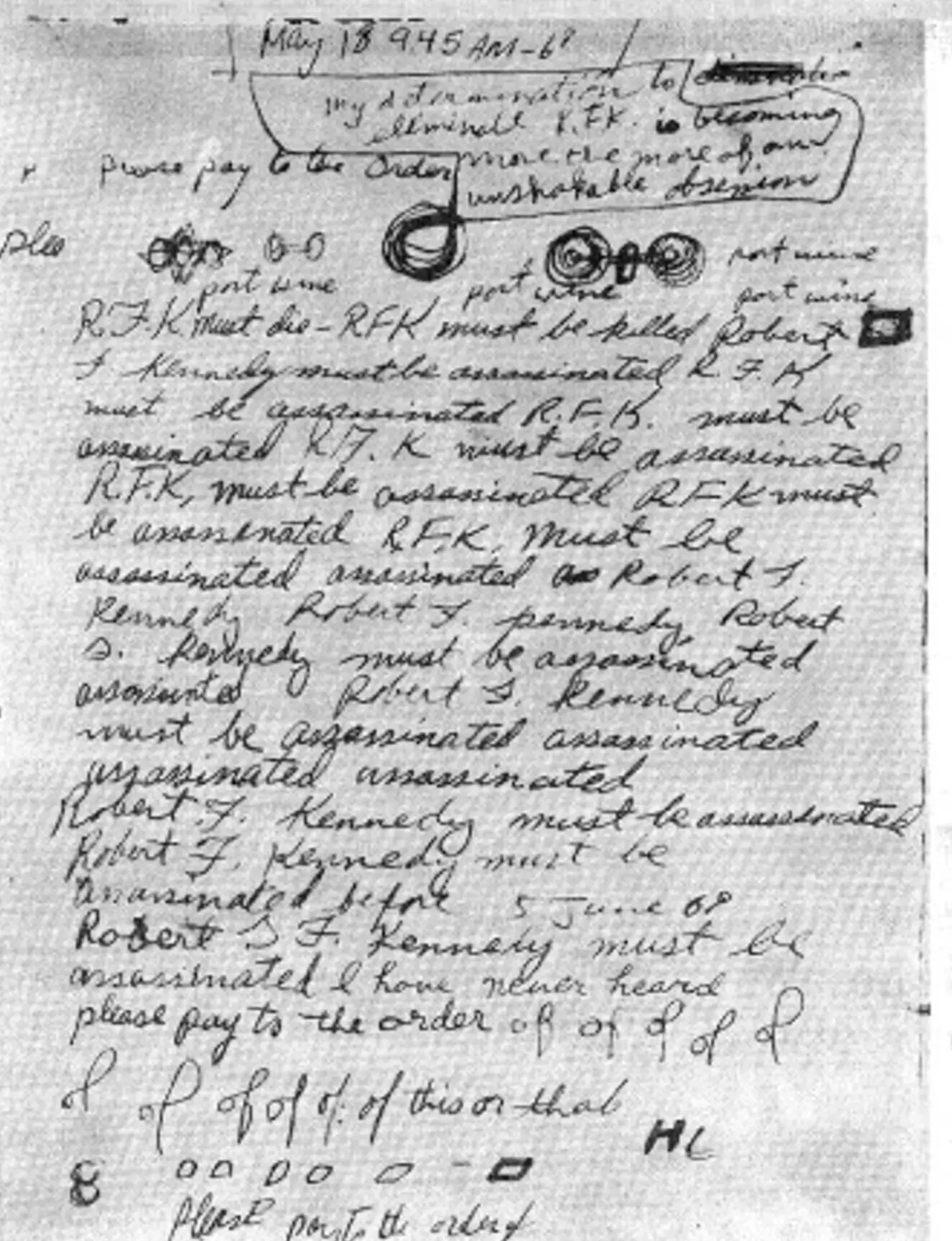 The disturbing note was recently released to the public (CIA)