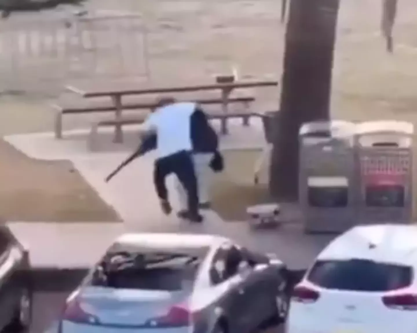 The bystander was labeled a 'hero' for tackling the active shooter (X)