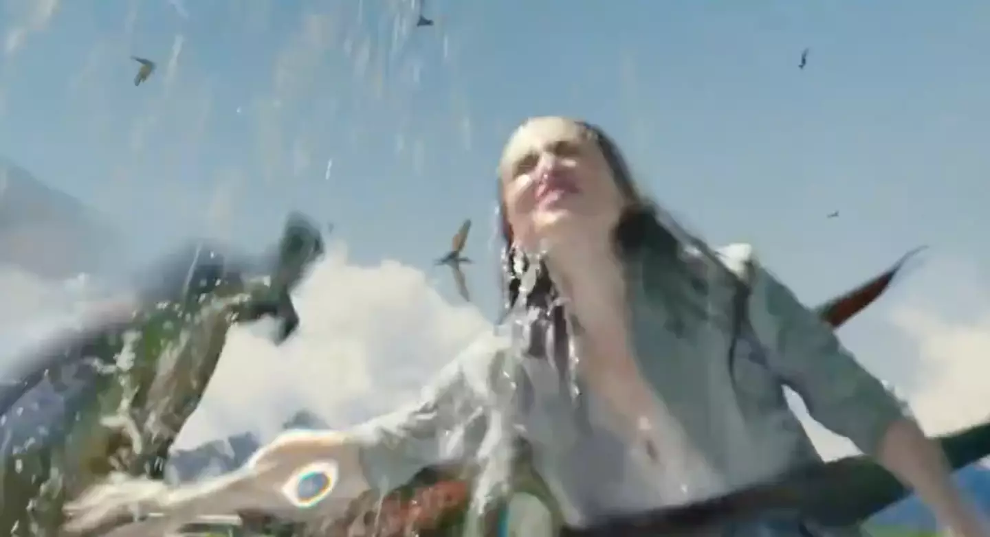 McGrath's character is then seen struggling underwater as she wrestles with a pterodactyl (Universal Pictures)