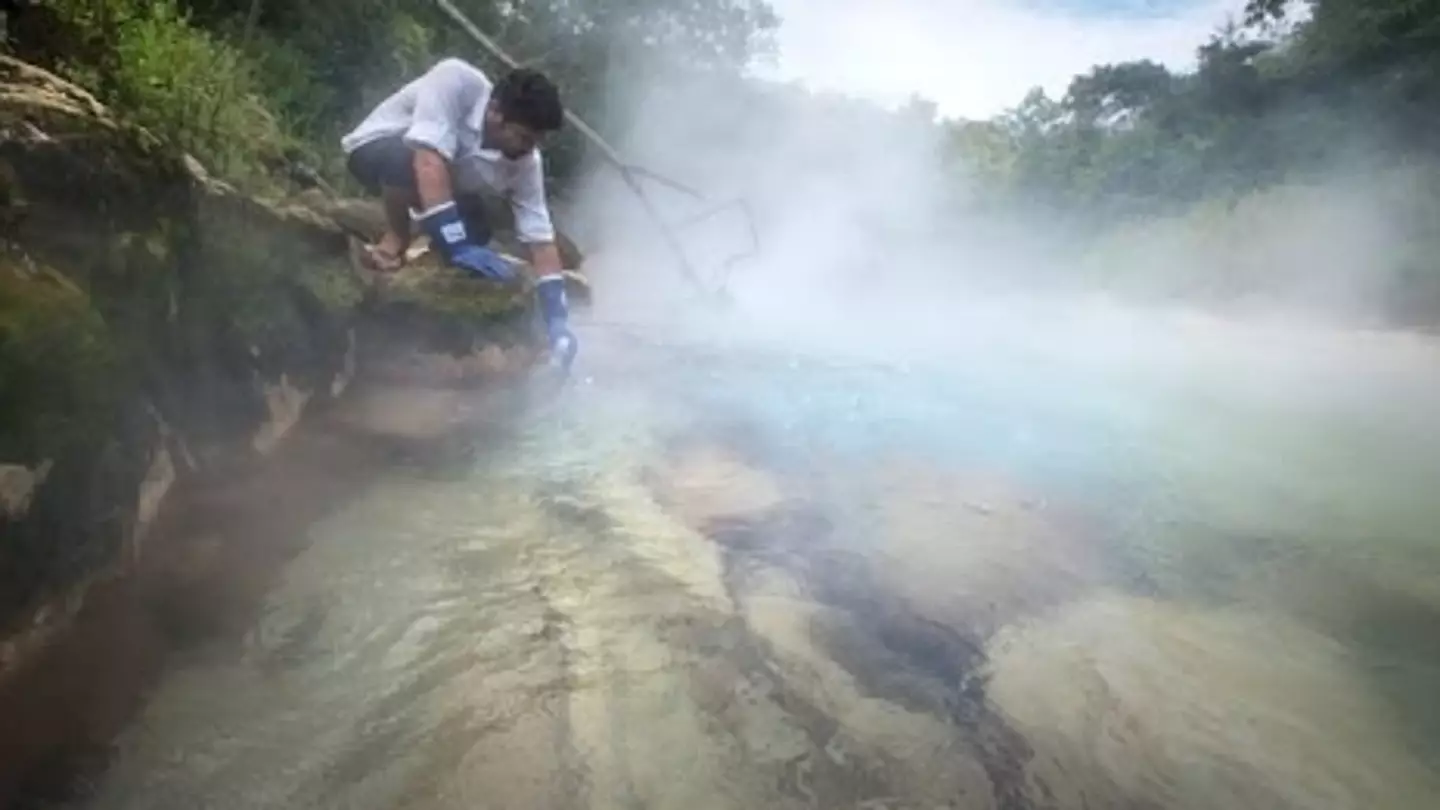 Expert reveals mystery of the 'burning river' that actually boils victims alive if they fall in