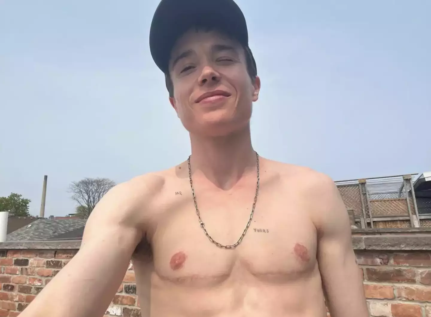 Elliot Page shared his first shirtless selfie on Instagram last week.