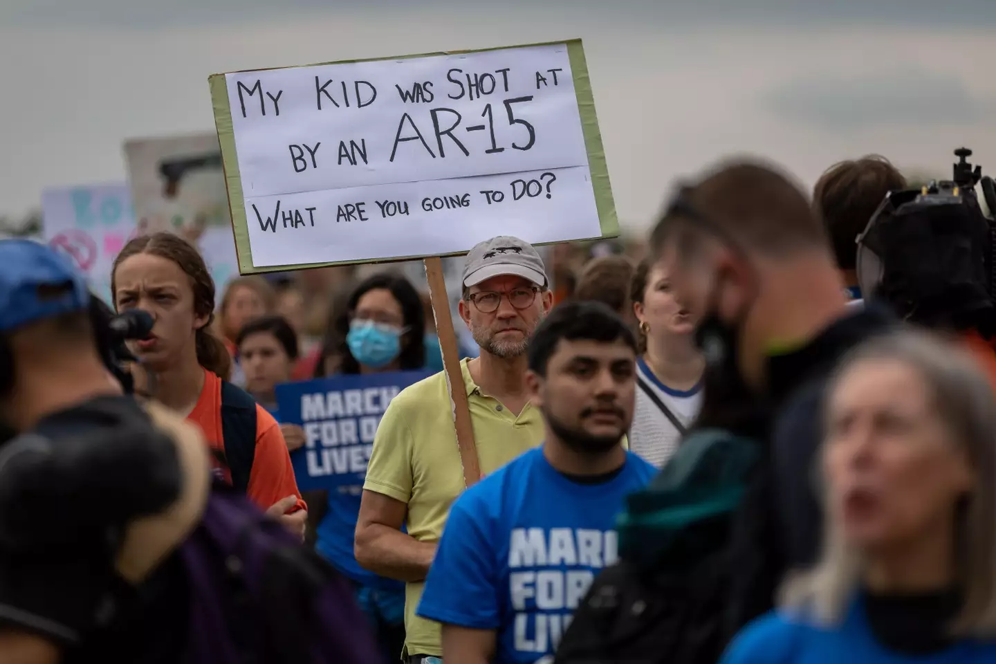 Protestors at the March For Our Lives rally in Washington DC are calling for tighter gun laws after a series of mass shootings.