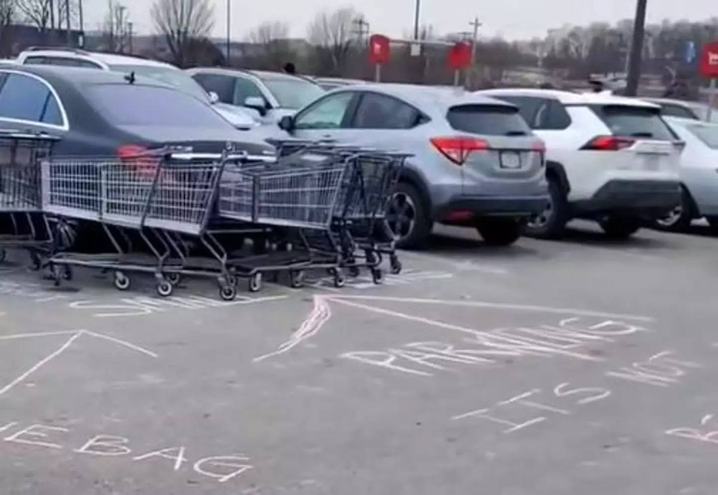 Shoppers take revenge on driver (