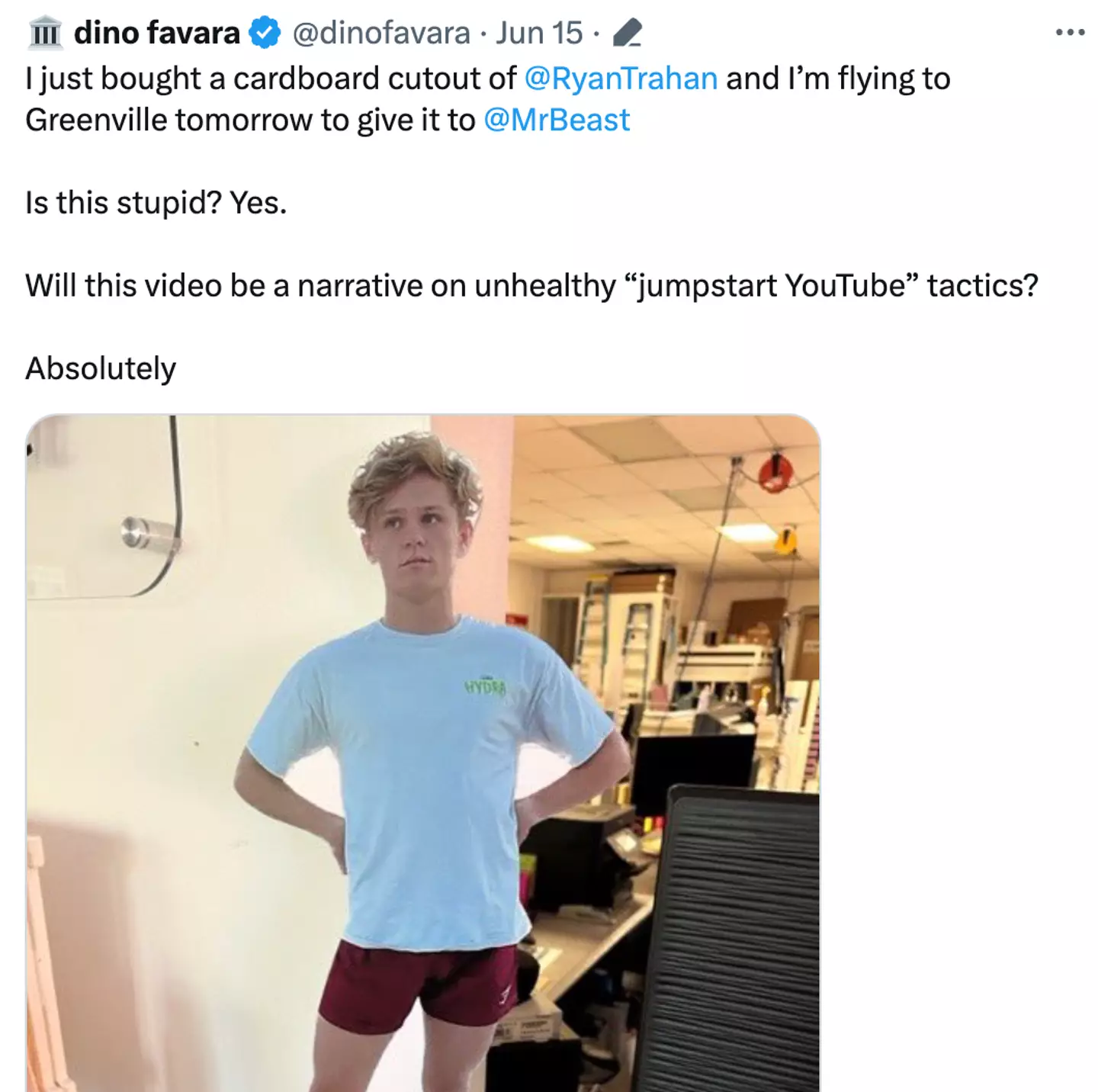 There is a trend among YouTubers trying to deliver things to MrBeast.