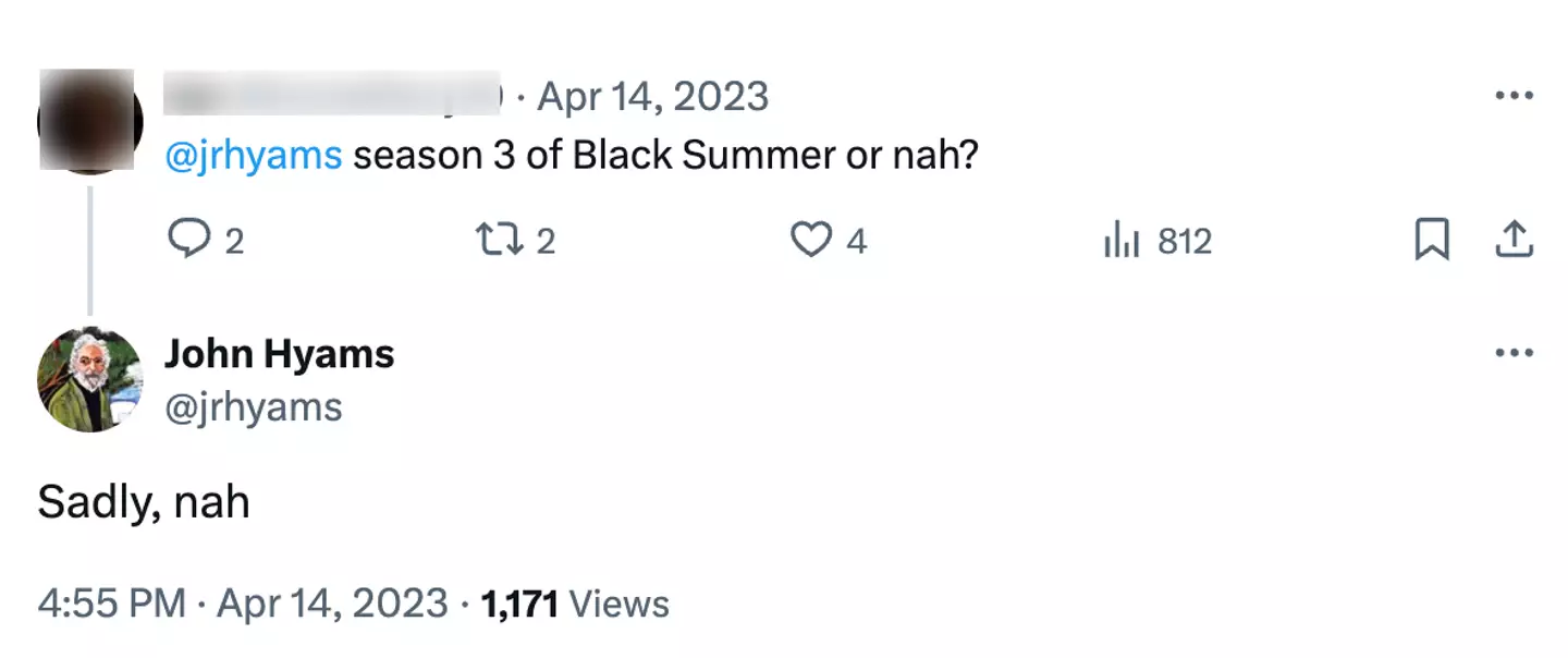 Filmmaker John Hyams confirmed there won't be another season. (X)