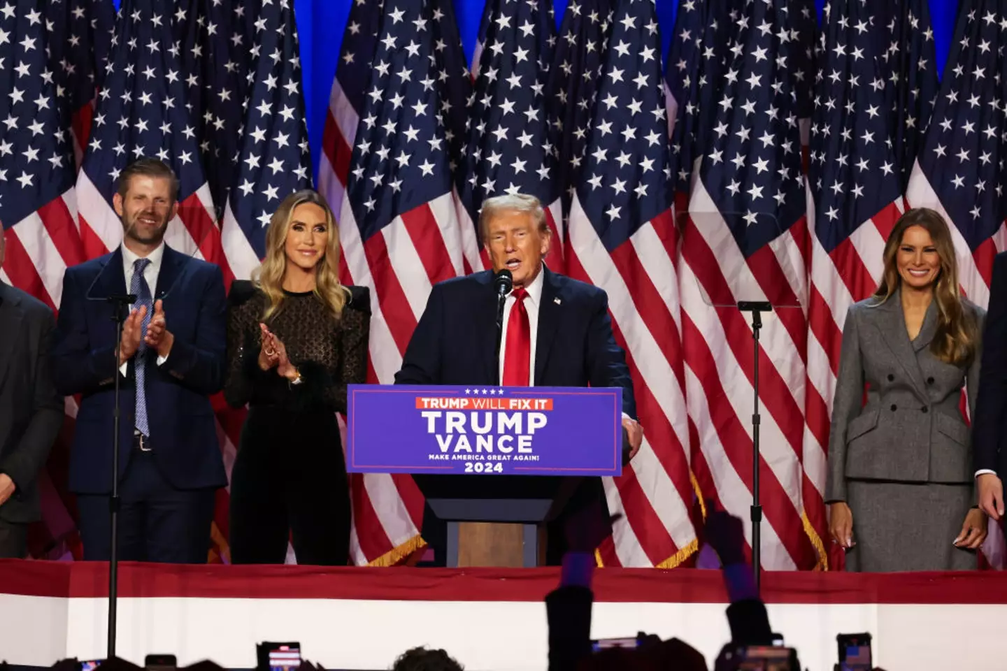 President-elect Donald Trump claimed victory hours before his projected win over Harris was confirmed (Brendan Gutenschwager/Anadolu via Getty Images)