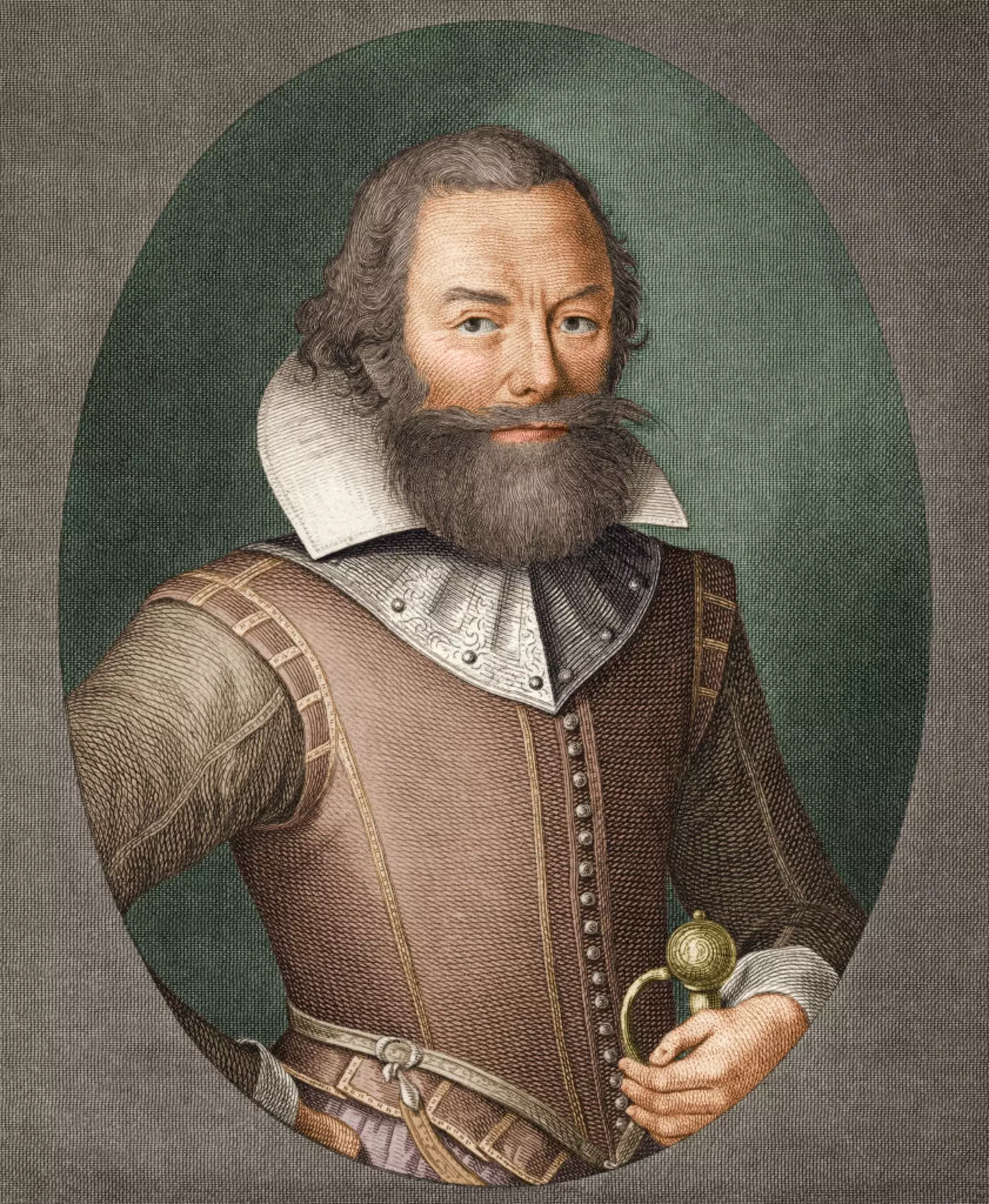 An engraved portrait of the English colonist and adventurer, John Smith (Stock Montage/Getty Images)