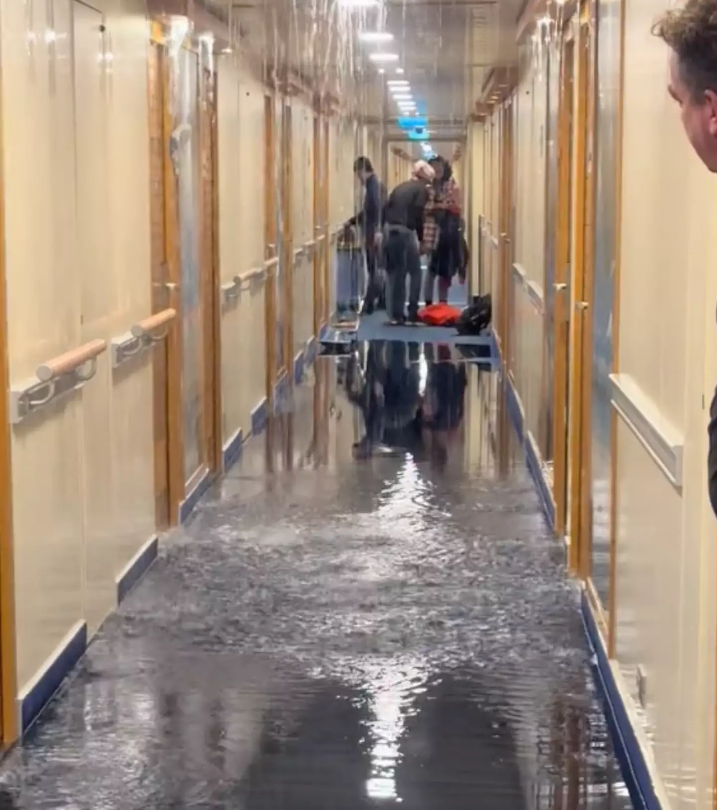 Staff were cleaning up the spillage.