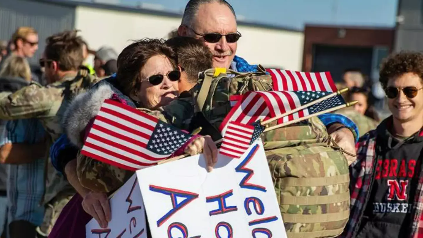 The soldiers were returning from a ten-month tour.