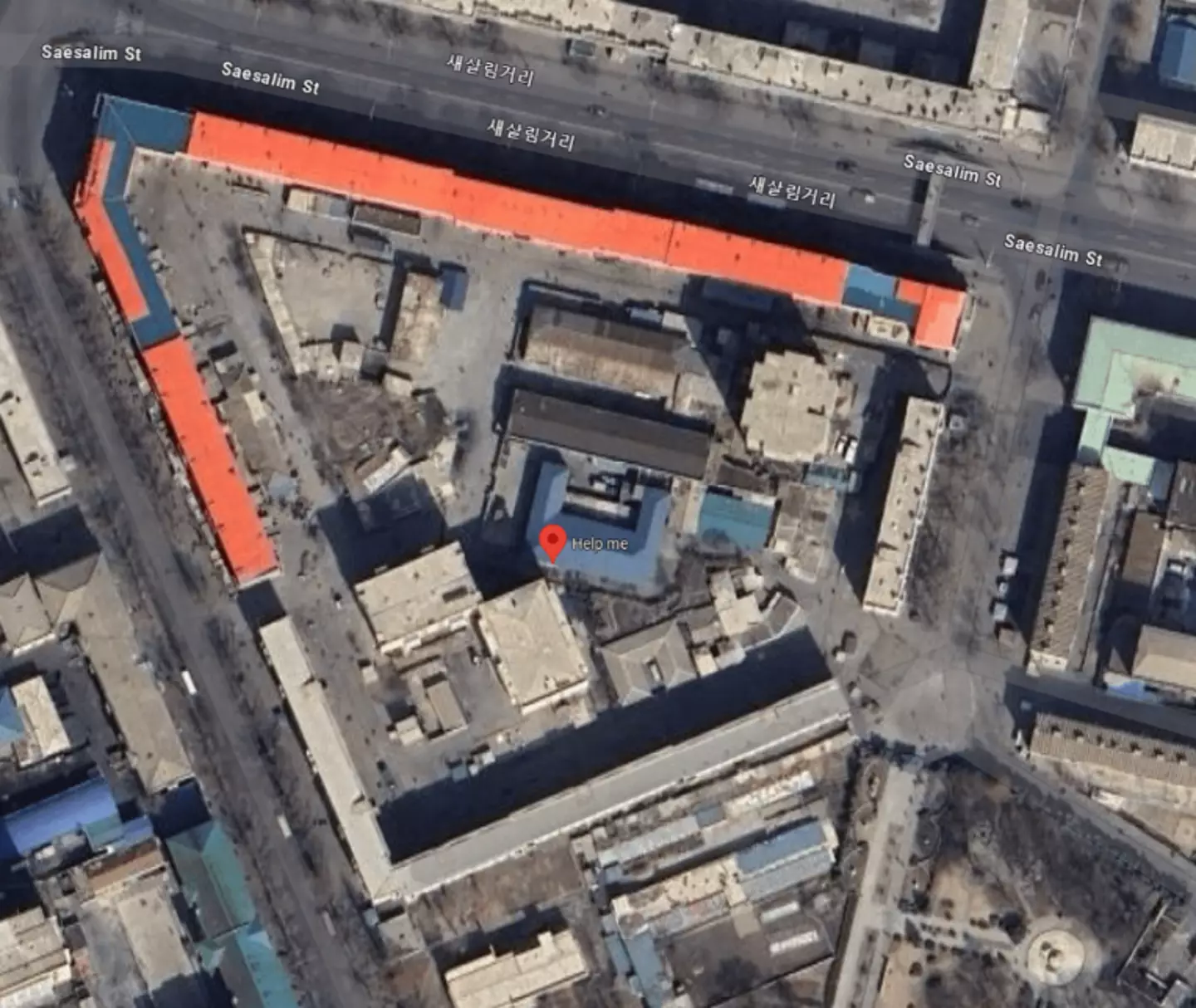 A building had the words 'Help me' placed on it on Google Maps (Google Maps)