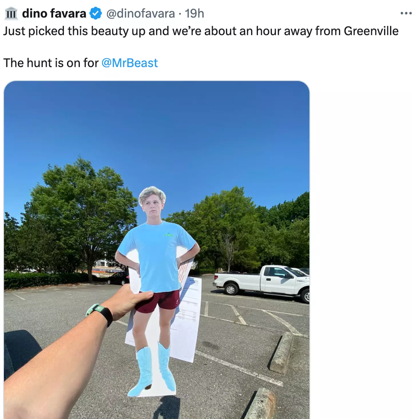 Dino Favara kept fans updated with his mission.