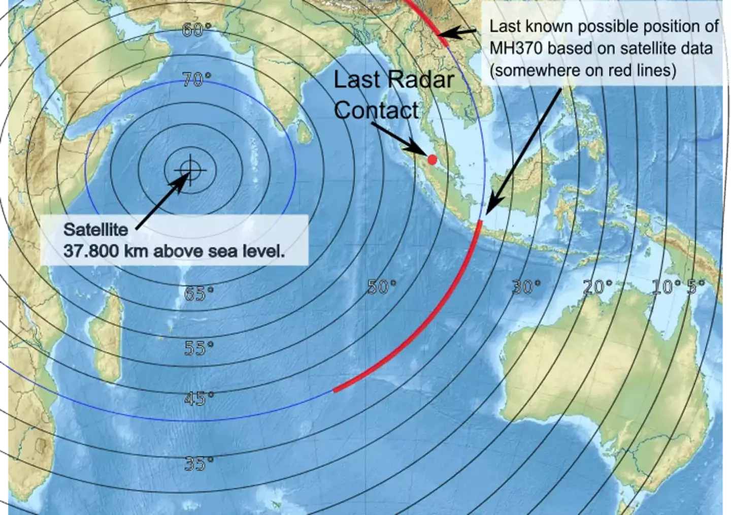 The plane wreckage has never officially been found. (