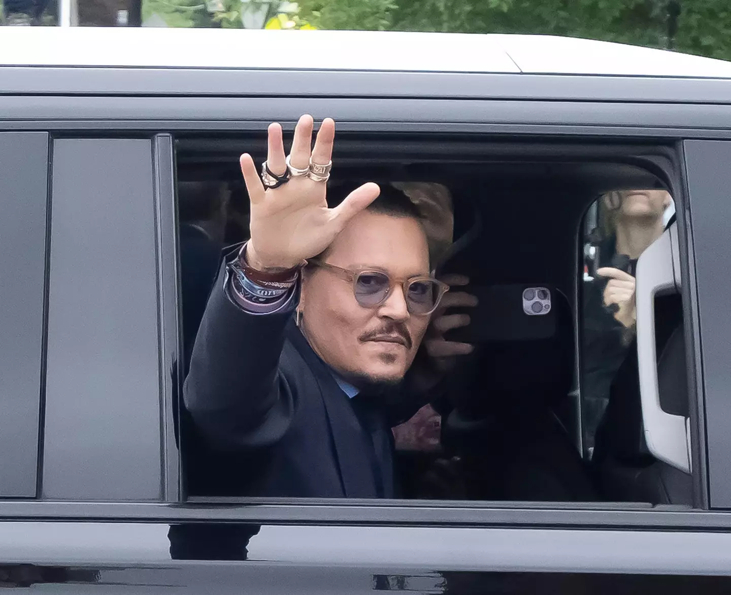 Johnny Depp leaving court.