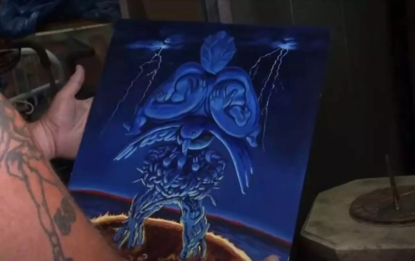 One of the paintings found in the unit. (AandE)