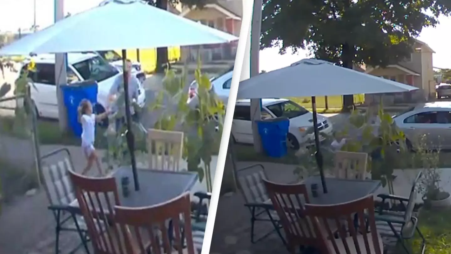 Horrifying moment man tries to kidnap girl, 6, caught on door cam