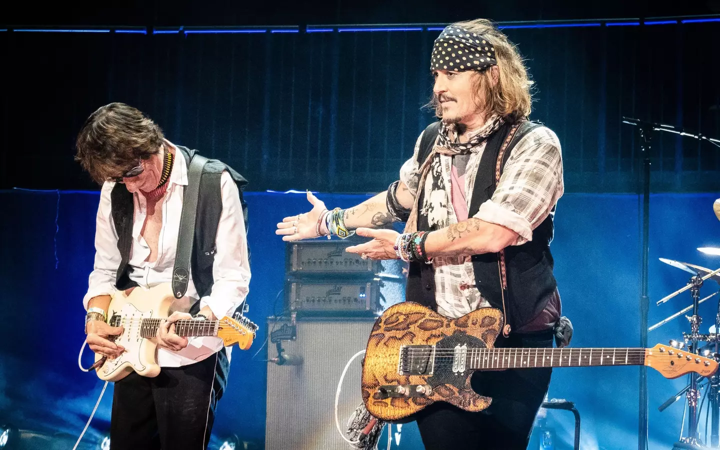 Jeff Beck with Johnny Depp in May last year.