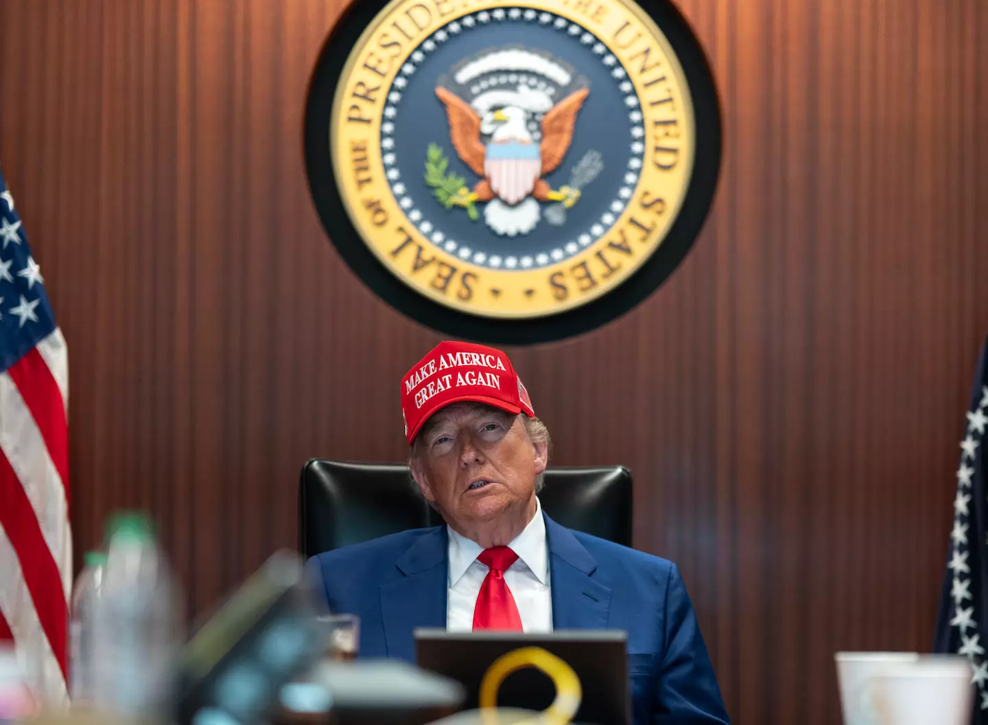 Trump's administration has commented following the retaliatory strike from Iran(Daniel Torok/The White House via Getty Images)