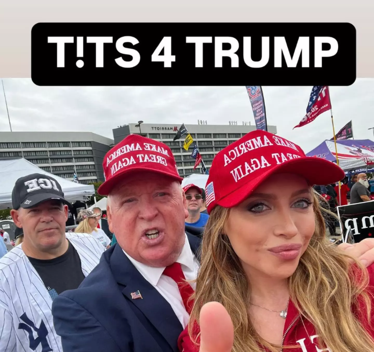 Ava Louise says it's part of her 'Tits for Trump' campaign (Twitter/ @avaxlouiise)