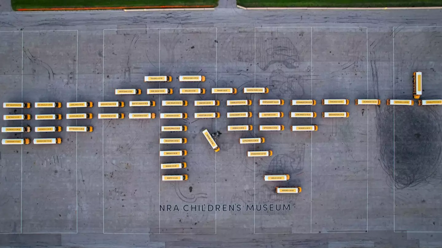 52 Empty School Buses Sent To Ted Cruz's House To Represent Children Killed By Gun Violence