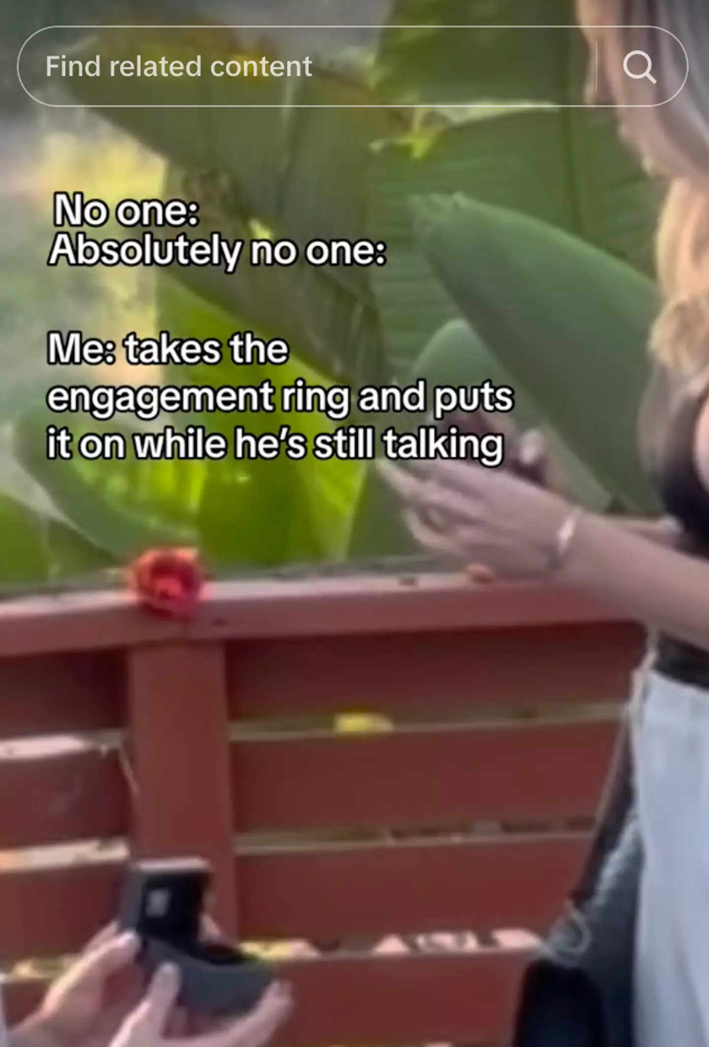 She then placed it on her finger too.