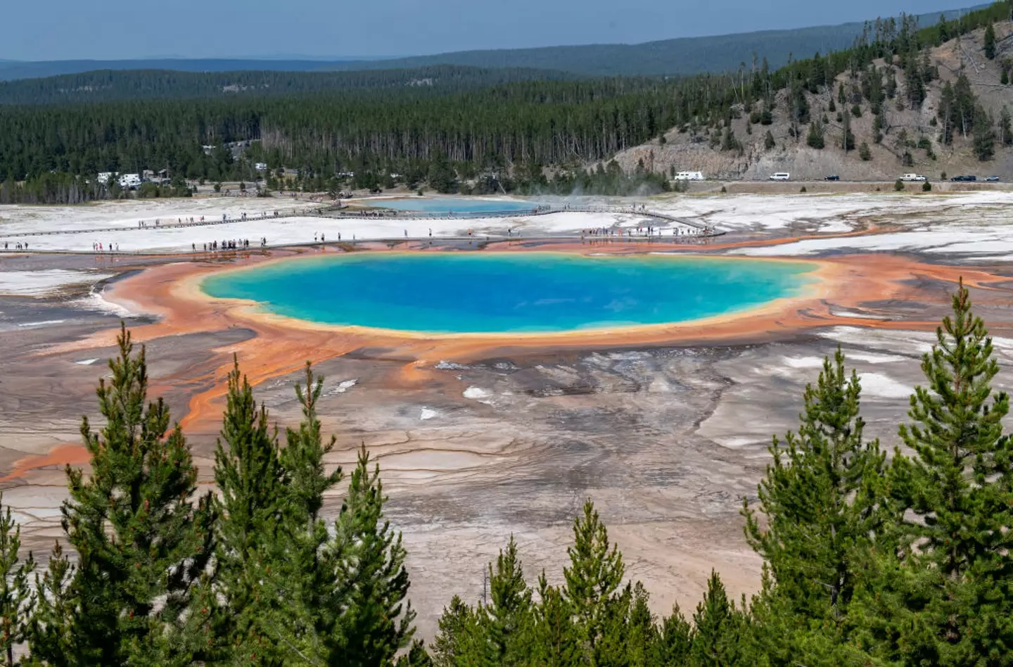 Yellowstone National Park urges visitors to ‘always walk on boardwalks or designated trails’ in order to stay safe. (Getty Images)