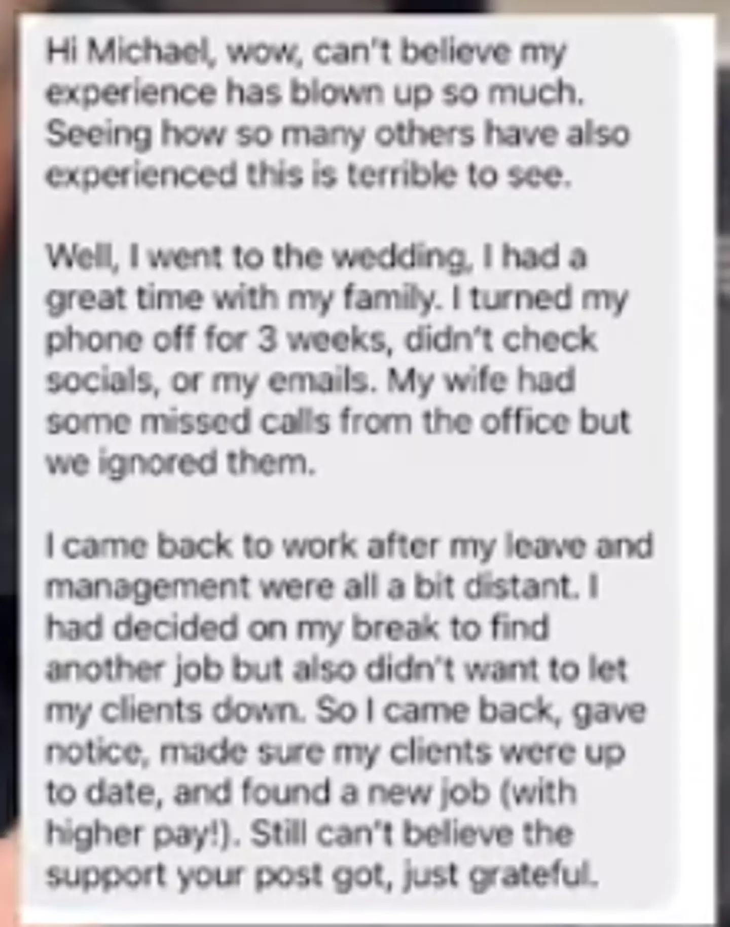 Noel wasn't standing for his employers' behavior (TikTok/ @theoutsourcingexpert)