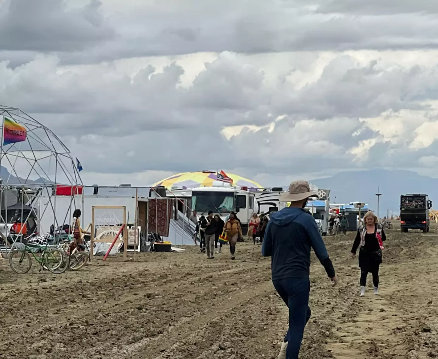 The festival was battered by heavy rainfall.