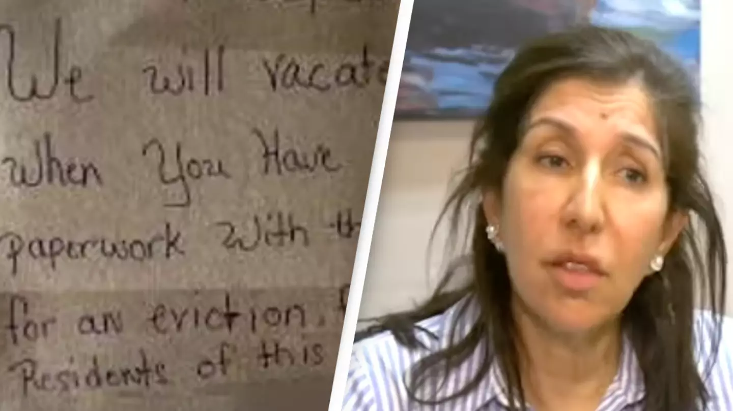 Squatters taunt homeowner with ‘no trespassing' sign after refusing to leave her house