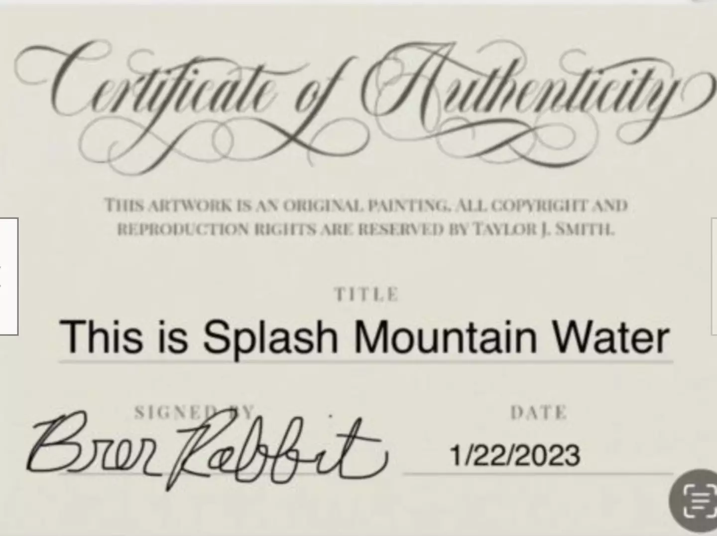 The certificate doesn't look very authentic.