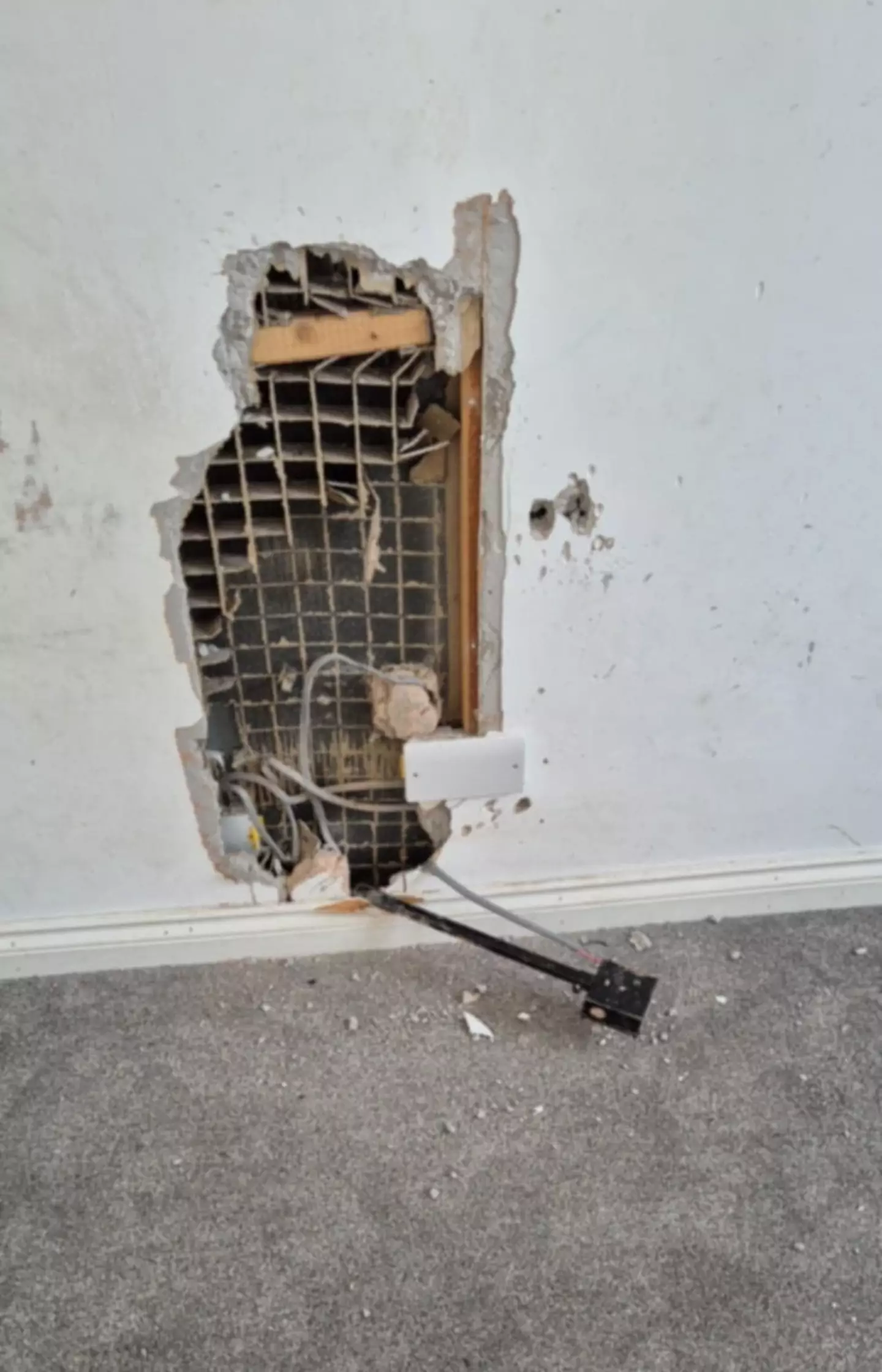 Steven's family now fear for his life after finding the boy had eaten his way through his bedroom wall, exposing a live wire in the process (SWNS)