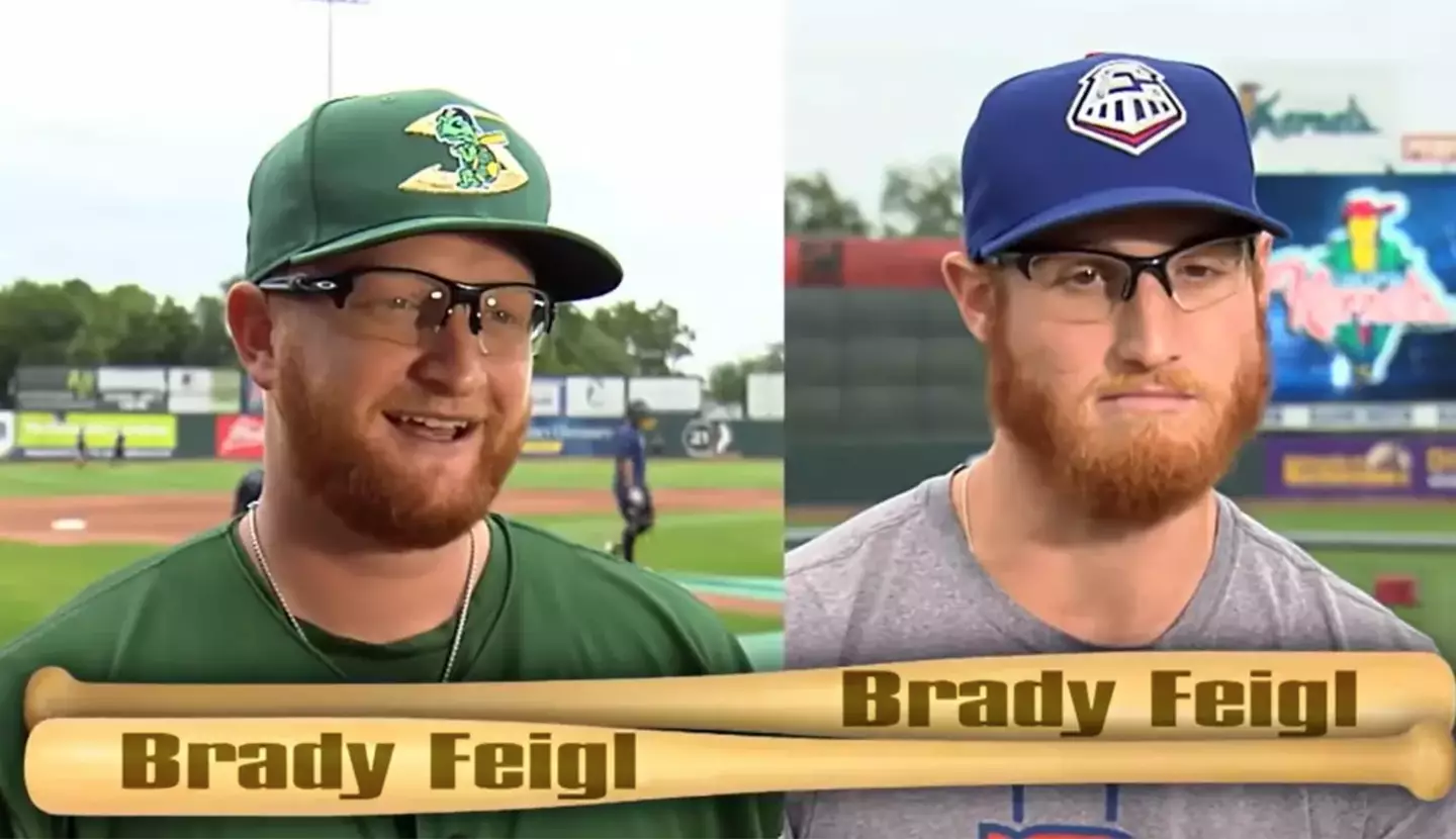 Brady Feigl and Brady Feigl look identical and play the same position in baseball. (Inside Edition)