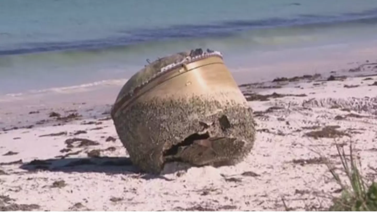 Unidentified mystery object washes up on beach and people are baffled